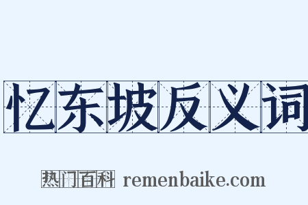 忆东坡反义词是什么意思的图片